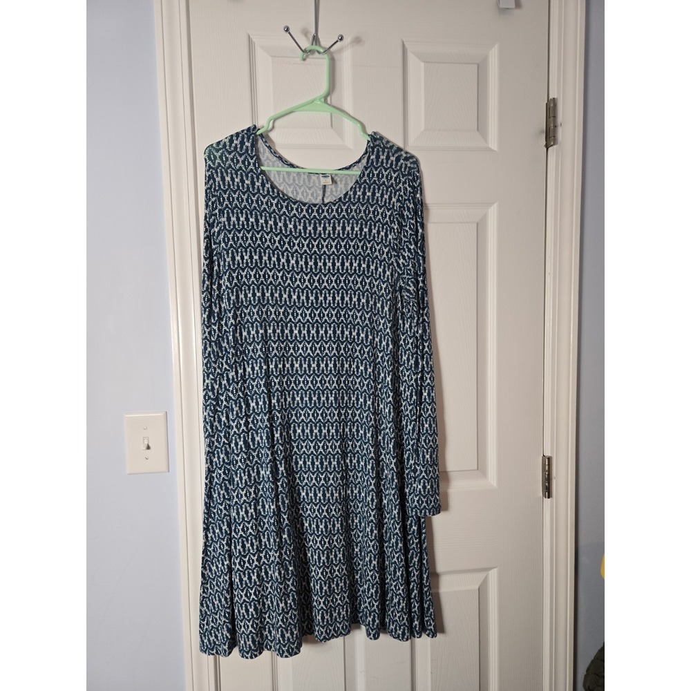 Old Navy Long Sleeve Knee Length Swing Dress Size L Large